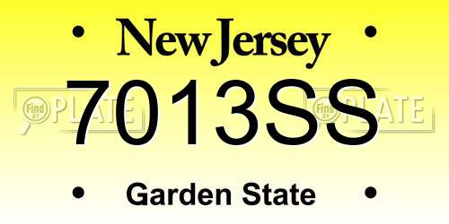 7013SS New Jersey License Plate