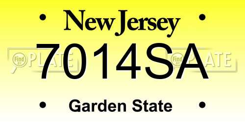 7014SA New Jersey License Plate