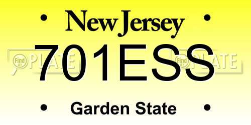 701ESS New Jersey License Plate