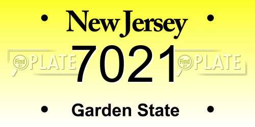 7021 New Jersey License Plate