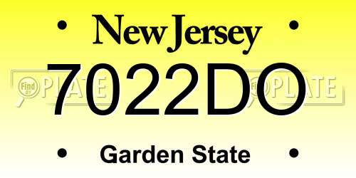 7022DO New Jersey License Plate