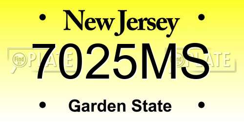 7025MS New Jersey License Plate
