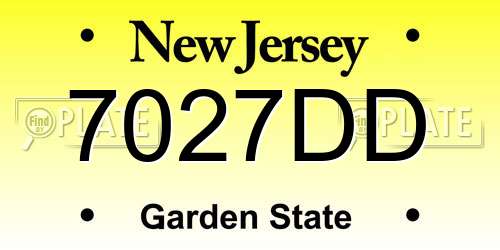 7027DD New Jersey License Plate