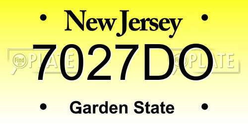 7027DO New Jersey License Plate