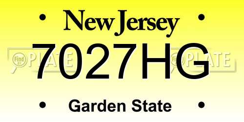 7027HG New Jersey License Plate