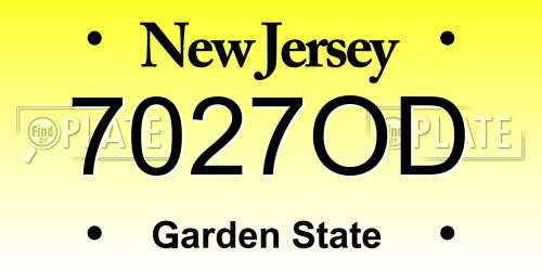 7027OD New Jersey License Plate