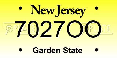7027OO New Jersey License Plate