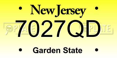 7027QD New Jersey License Plate