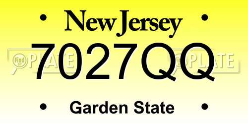 7027QQ New Jersey License Plate