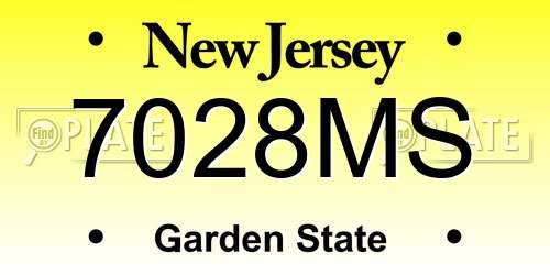 7028MS New Jersey License Plate
