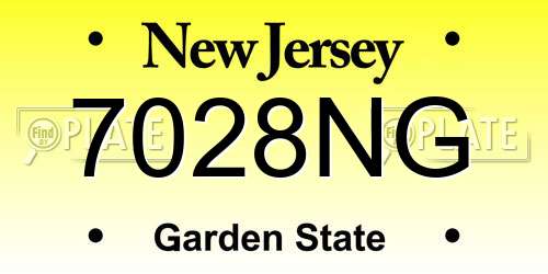 7028NG New Jersey License Plate