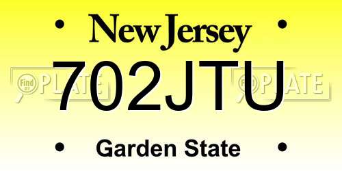 702JTU New Jersey License Plate