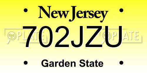 702JZU New Jersey License Plate