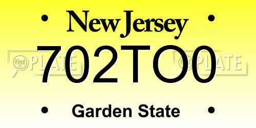 702TO0 New Jersey License Plate