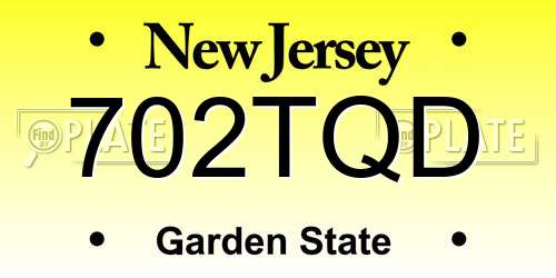 702TQD New Jersey License Plate