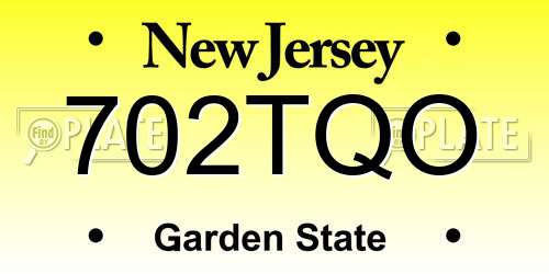 702TQO New Jersey License Plate