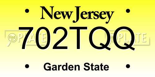 702TQQ New Jersey License Plate