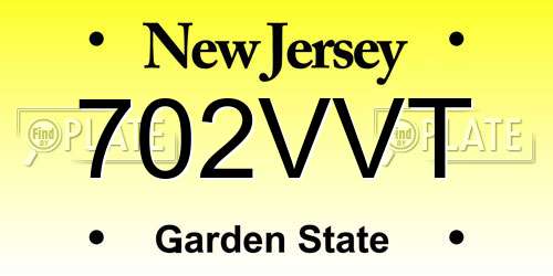 702VVT New Jersey License Plate