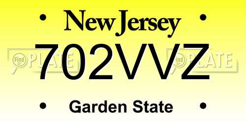 702VVZ New Jersey License Plate