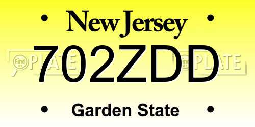 702ZDD New Jersey License Plate