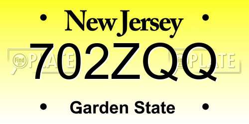 702ZQQ New Jersey License Plate