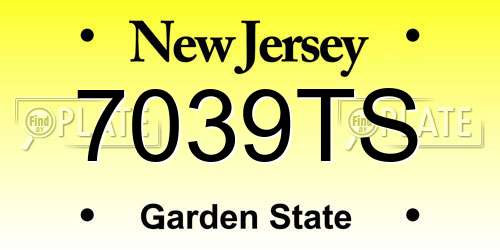 7039TS New Jersey License Plate