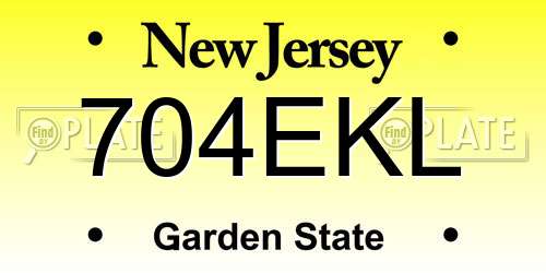 704EKL New Jersey License Plate