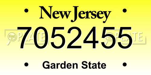 7052455 New Jersey License Plate