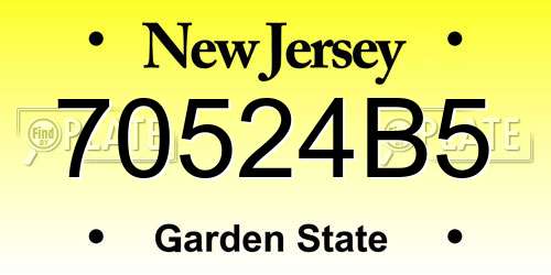 70524B5 New Jersey License Plate
