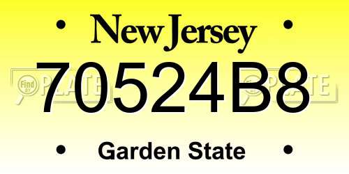 70524B8 New Jersey License Plate