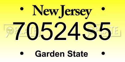 70524S5 New Jersey License Plate