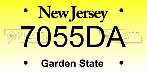 7055DA New Jersey License Plate