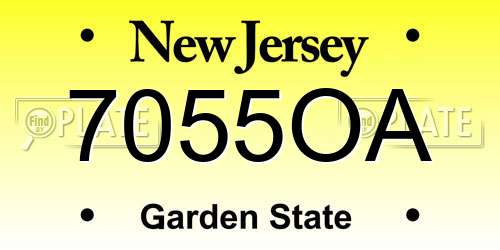 7055OA New Jersey License Plate