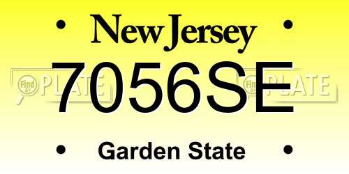 7056SE New Jersey License Plate