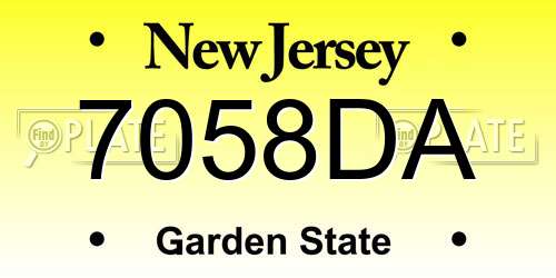 7058DA New Jersey License Plate