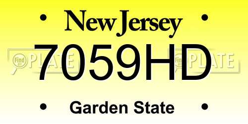 7059HD New Jersey License Plate