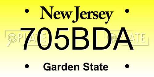 705BDA New Jersey License Plate