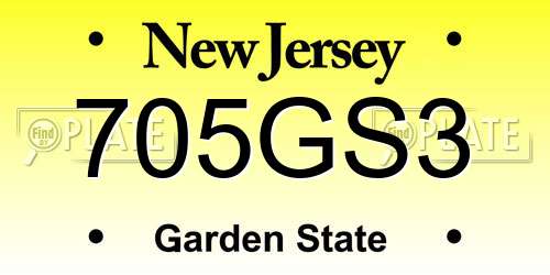 705GS3 New Jersey License Plate