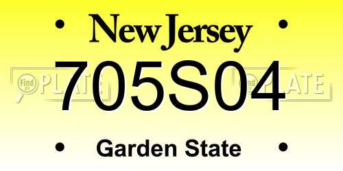 705S04 New Jersey License Plate