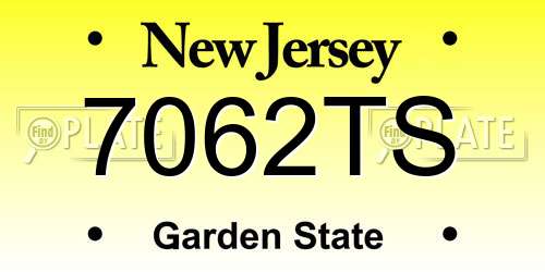 7062TS New Jersey License Plate