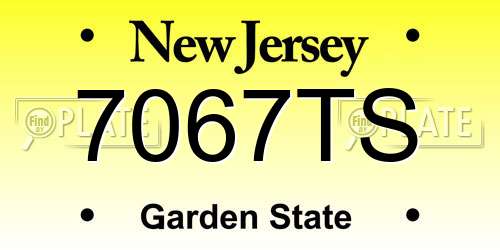 7067TS New Jersey License Plate