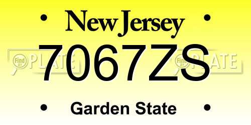 7067ZS New Jersey License Plate