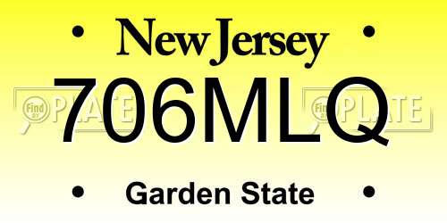 706MLQ New Jersey License Plate