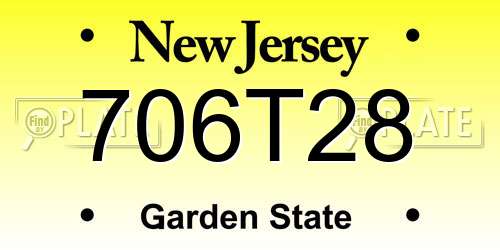 706T28 New Jersey License Plate