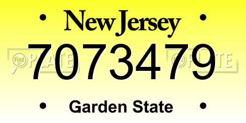 7073479 New Jersey License Plate