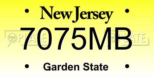 7075MB New Jersey License Plate