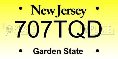 707TQD New Jersey License Plate