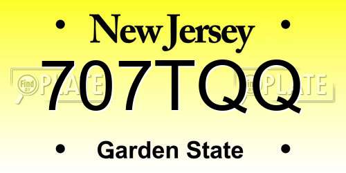 707TQQ New Jersey License Plate