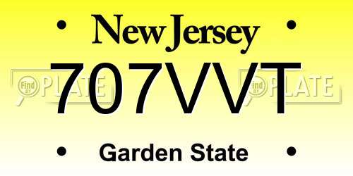 707VVT New Jersey License Plate