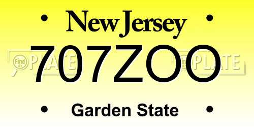 707ZOO New Jersey License Plate